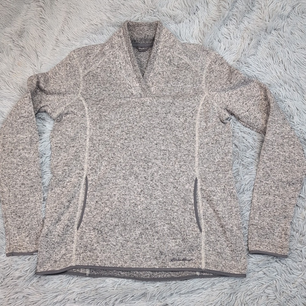 Eddie Bauer Sweatshirt Womens L Gray Gorpcore Soft Comfort Cozy Preppy Active